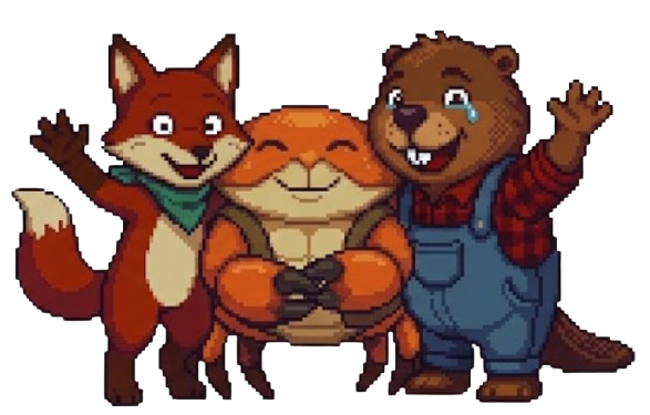 Bosse Bäver, Kalle Krabba och Ronja Räv